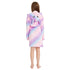 Purple Galaxy Striped Unicorn Kids Bathrobe